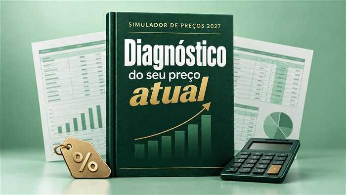 Mockup do entregável diagnóstico do seu preço atual