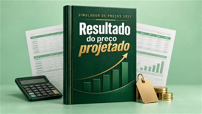 Mockup do entregável resultado do preço projetado